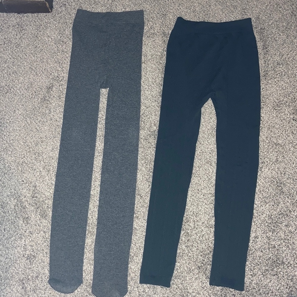 Two pair of dark gray tights